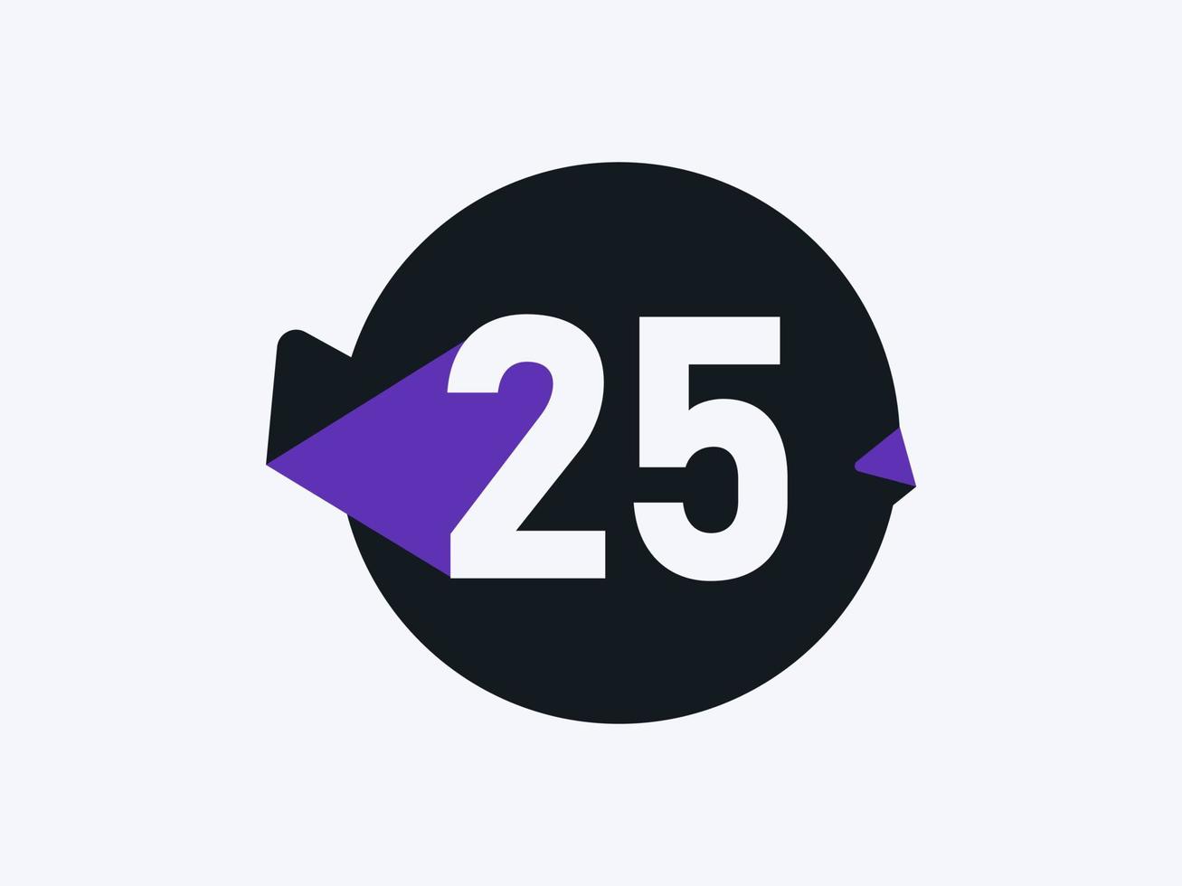 25 Number logo icon design vector image. Number logo icon design vector image