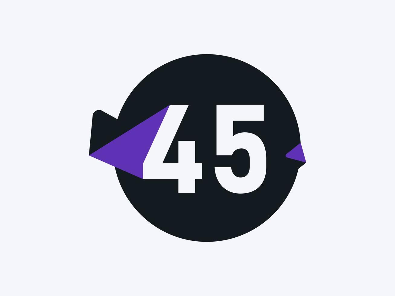 45 Number logo icon design vector image. Number logo icon design vector image