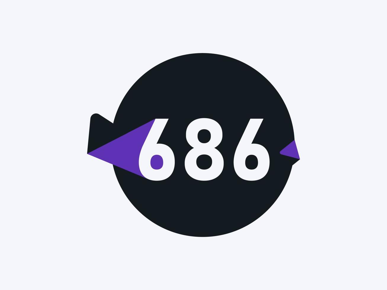 686 Number logo icon design vector image. Number logo icon design vector image