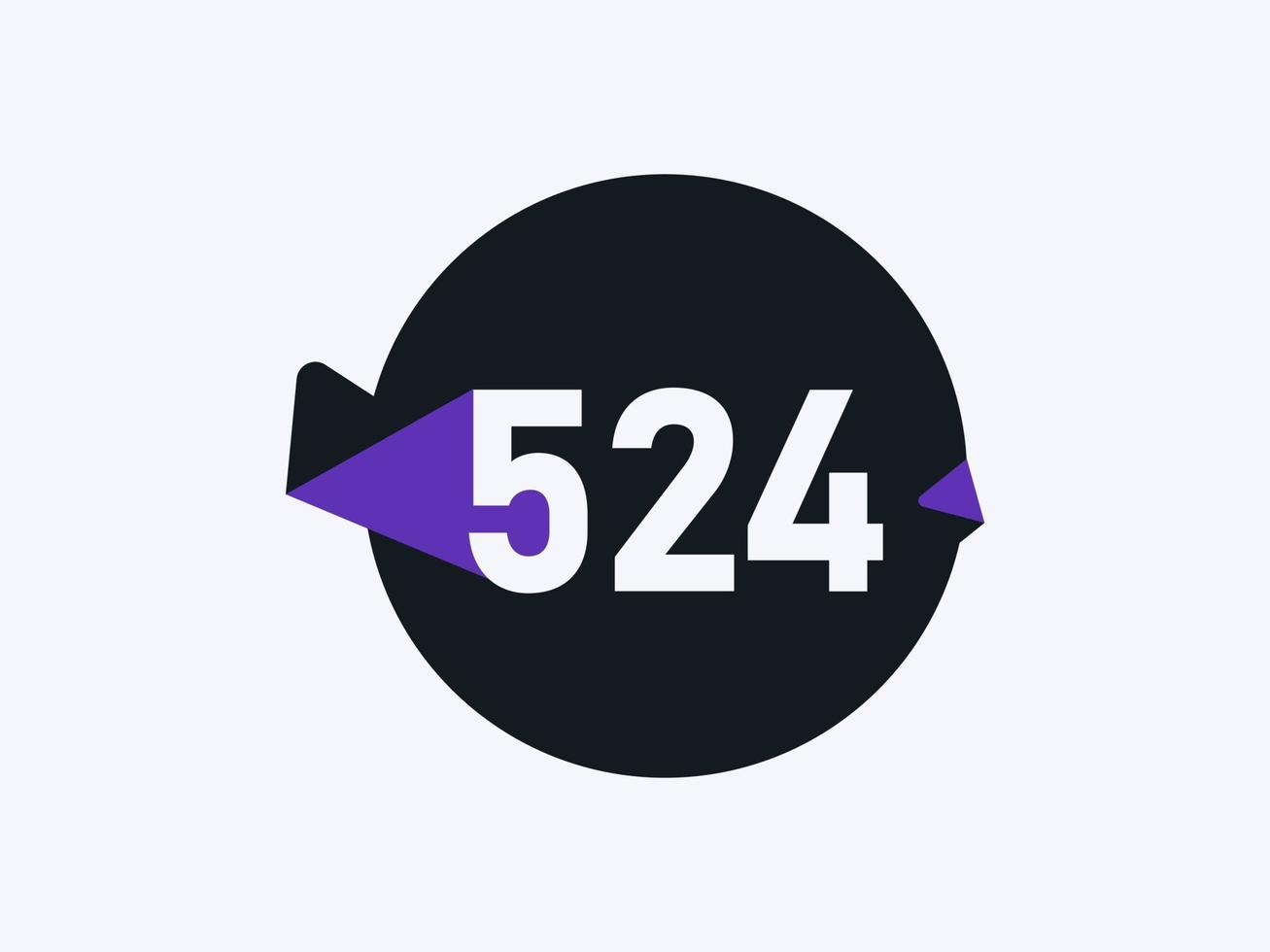 524 Number logo icon design vector image. Number logo icon design vector image