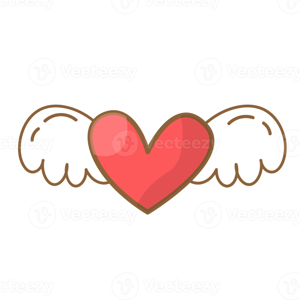 heart shape with little wings png