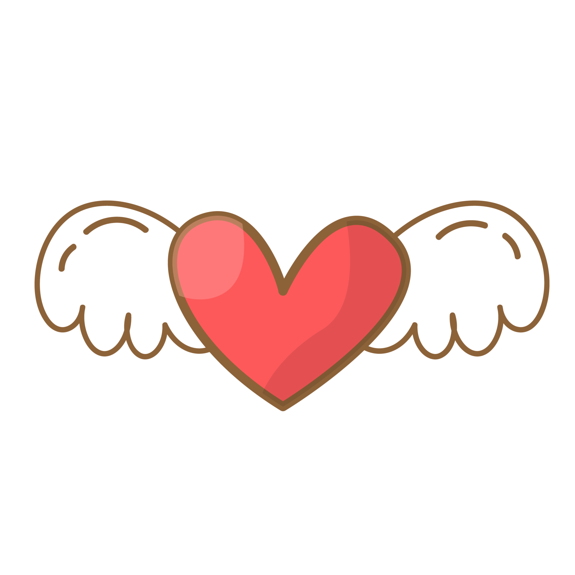 Free heart shape with little wings 19923277 PNG with Transparent Background