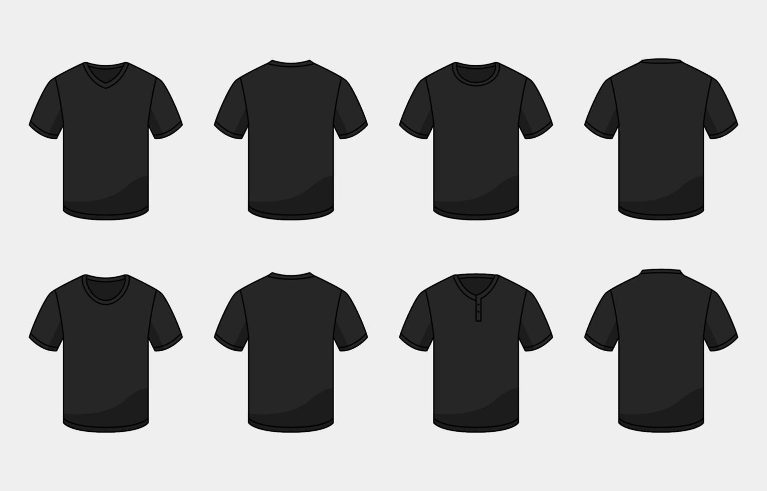 Outlined Black T-shirt Mockup vector