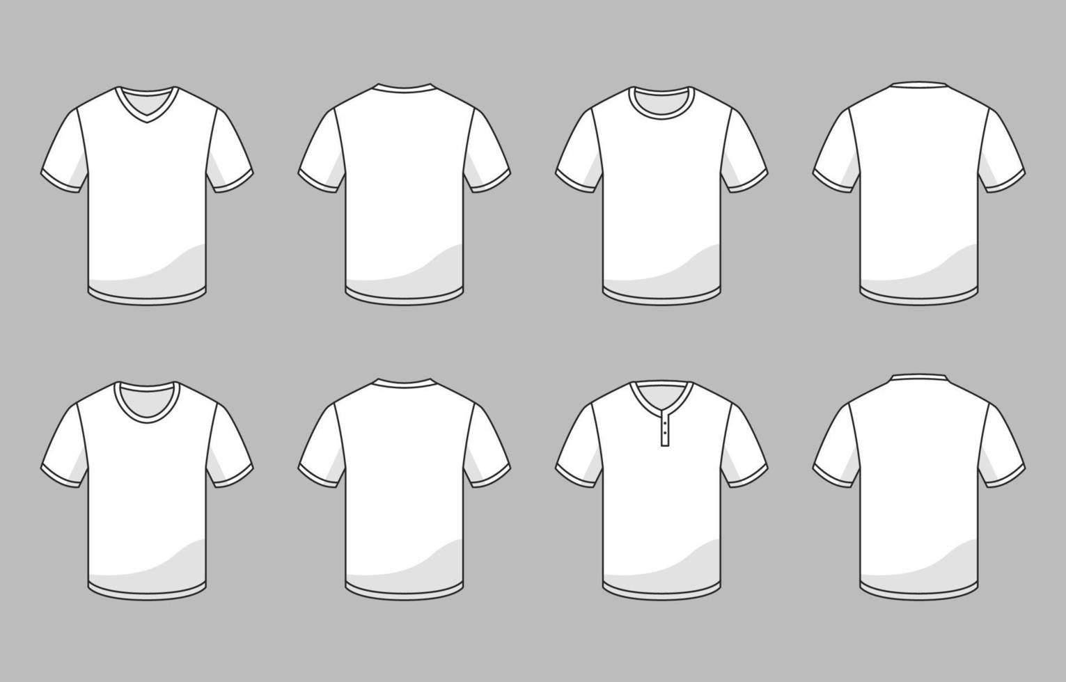 Outlined White T-shirt Mockup vector