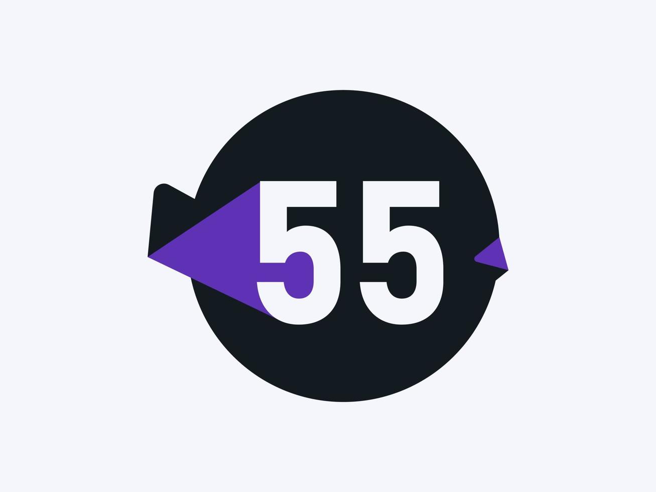 55 Number logo icon design vector image. Number logo icon design vector image