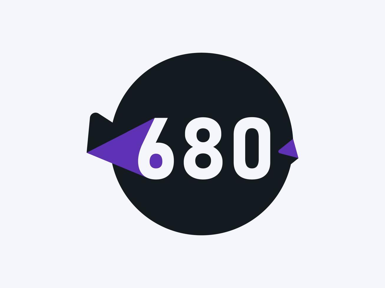 680 número logo icono diseño vector imagen. número logo icono diseño vector imagen