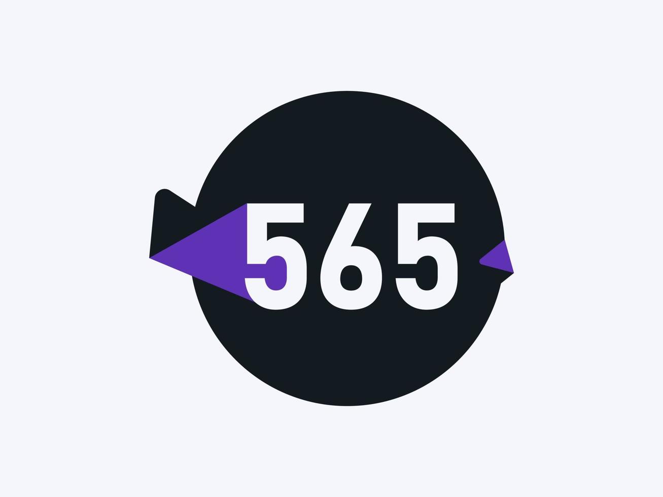 565 Number logo icon design vector image. Number logo icon design vector image