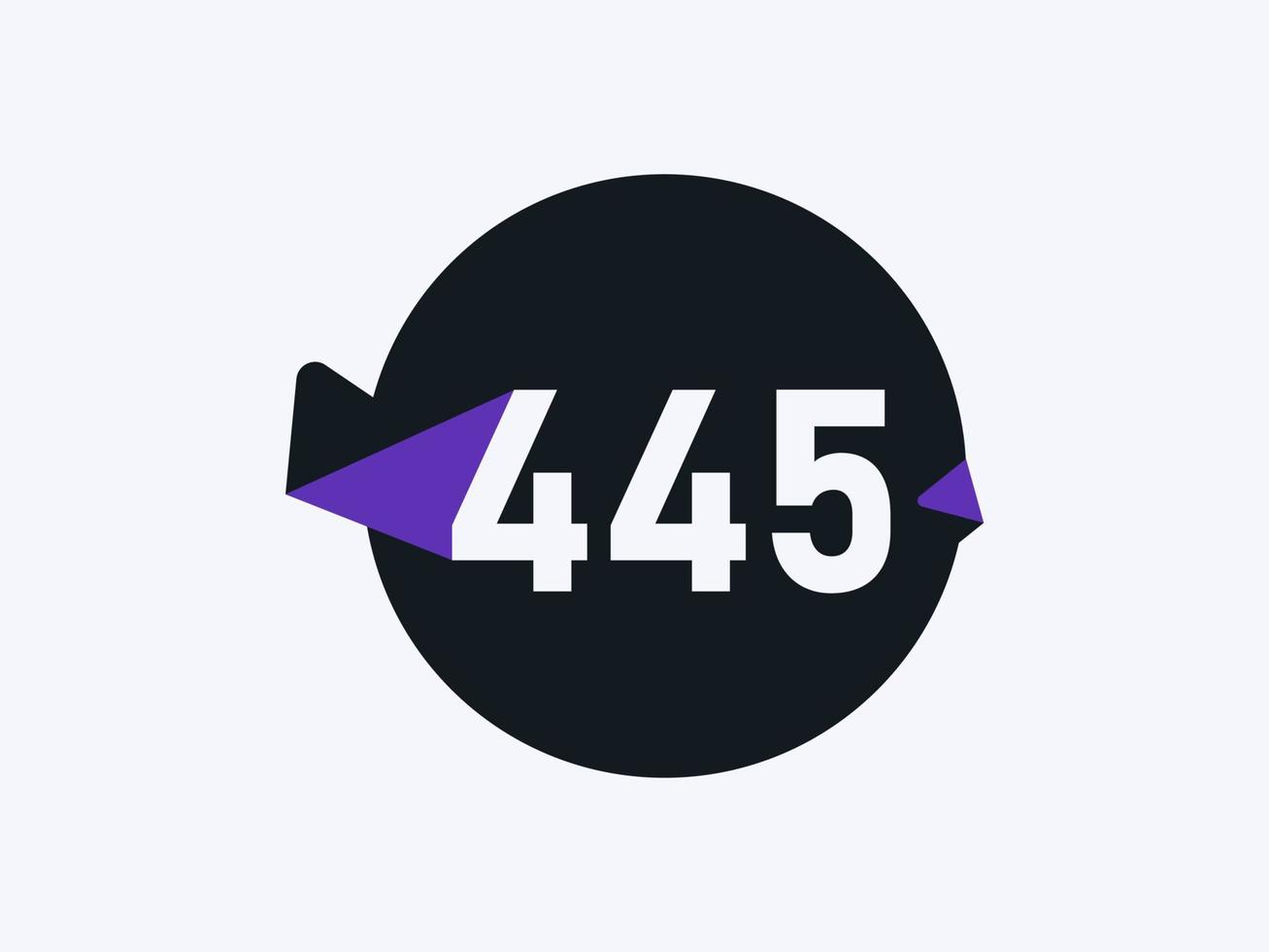 445 Number logo icon design vector image. Number logo icon design ...