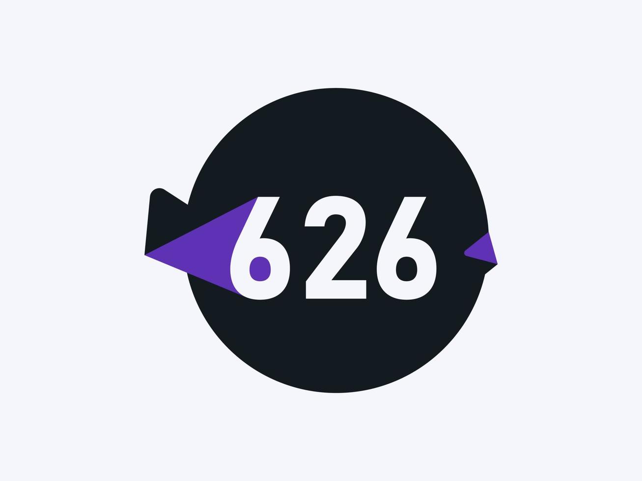 626 Number logo icon design vector image. Number logo icon design vector image