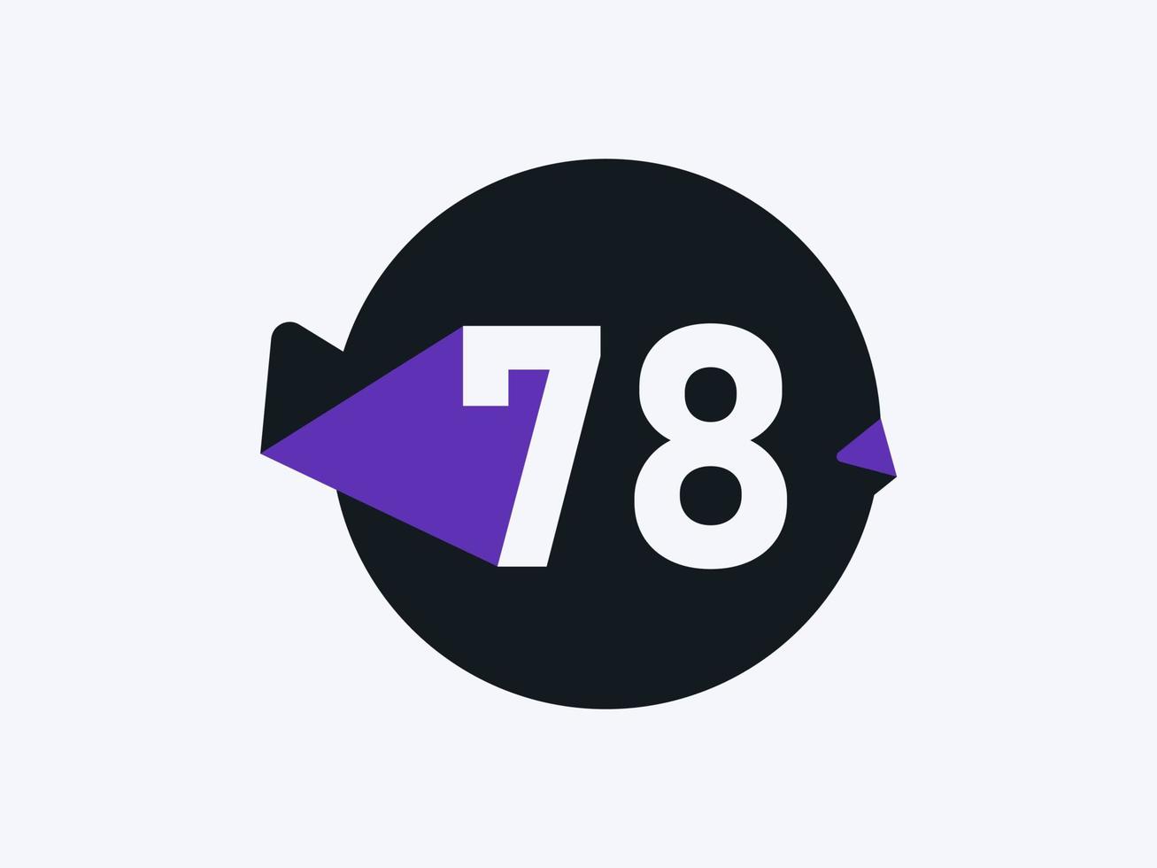 78 Number logo icon design vector image. Number logo icon design vector image