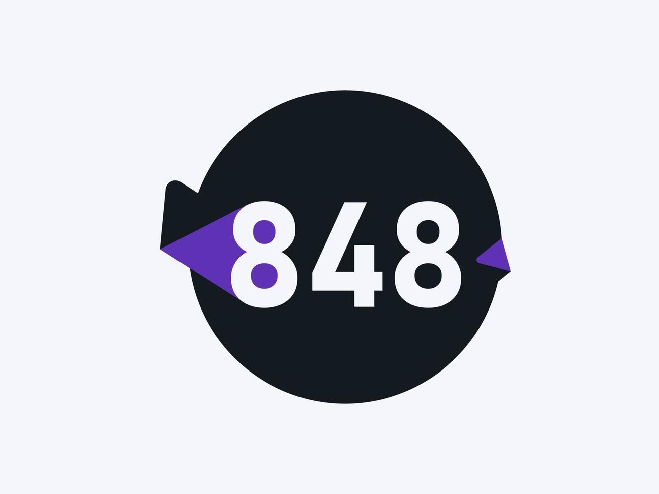848 Number logo icon design vector image. Number logo icon design vector image