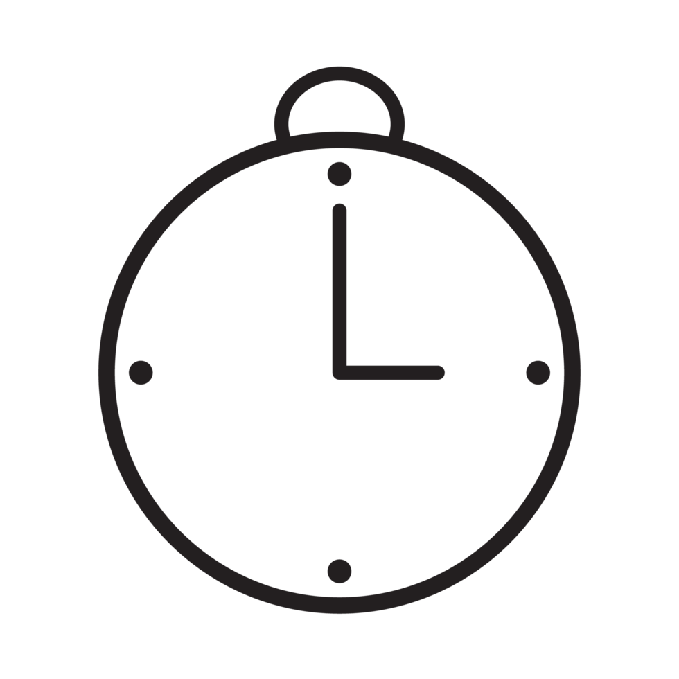 Uhr Gesicht Symbol schwarz und Weiß transparent Hintergrund png