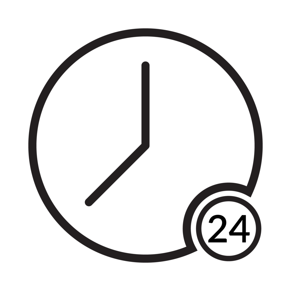 relógio face ícone Preto e branco transparente fundo png