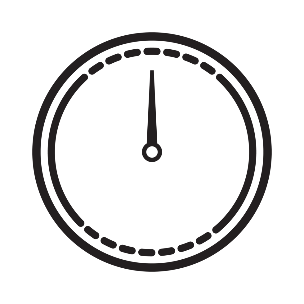 Uhr Gesicht Symbol schwarz und Weiß transparent Hintergrund png