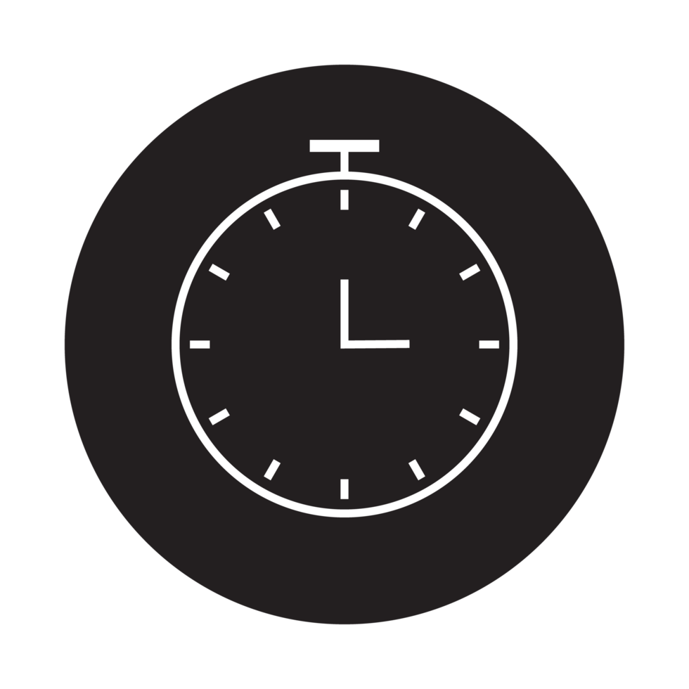 reloj cara icono negro y blanco transparente antecedentes png