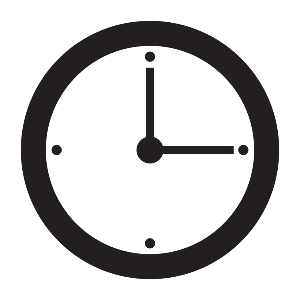 reloj cara icono negro y blanco transparente antecedentes png