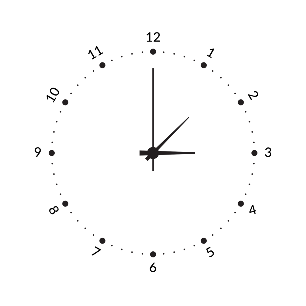 Uhr Gesicht Symbol schwarz und Weiß transparent Hintergrund png