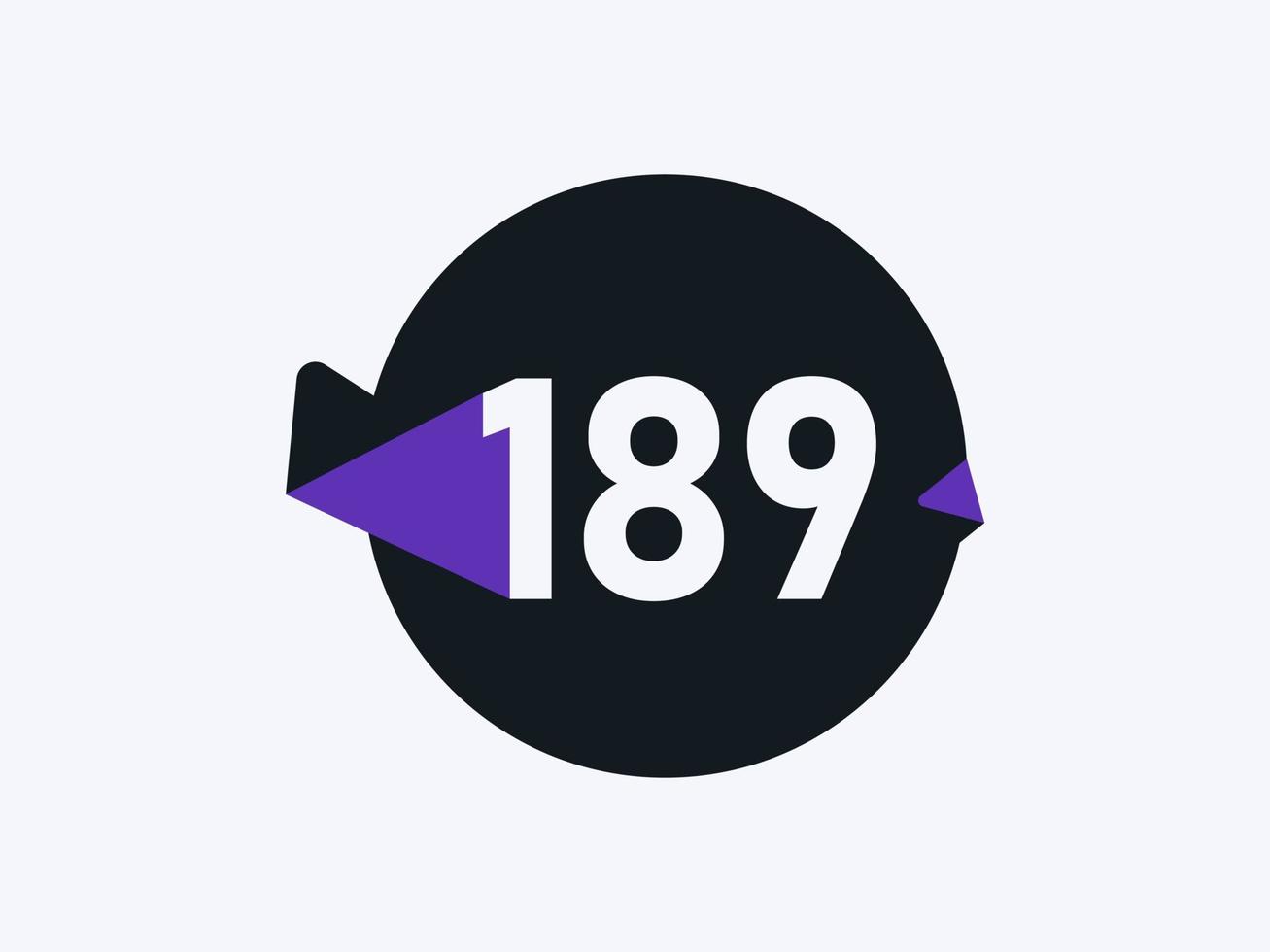189 Number logo icon design vector image. Number logo icon design vector image
