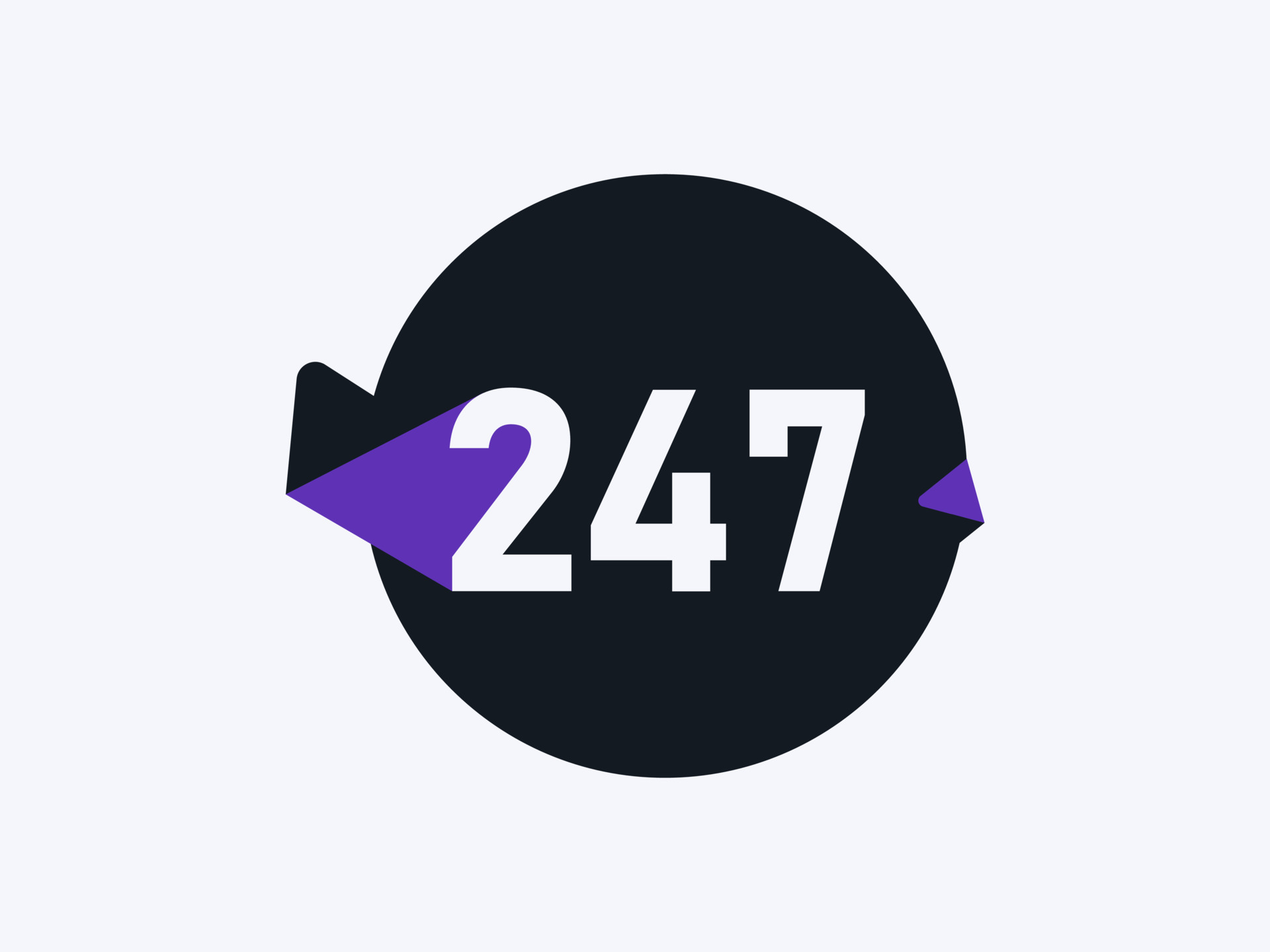 247 Number logo icon design vector image. Number logo icon design