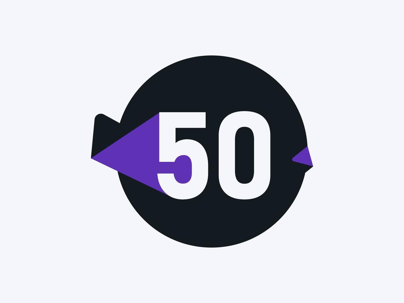 50 Number logo icon design vector image. Number logo icon design vector