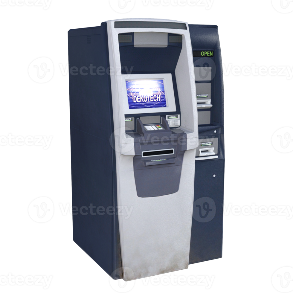 ATM macchina isolato 3d rendere png