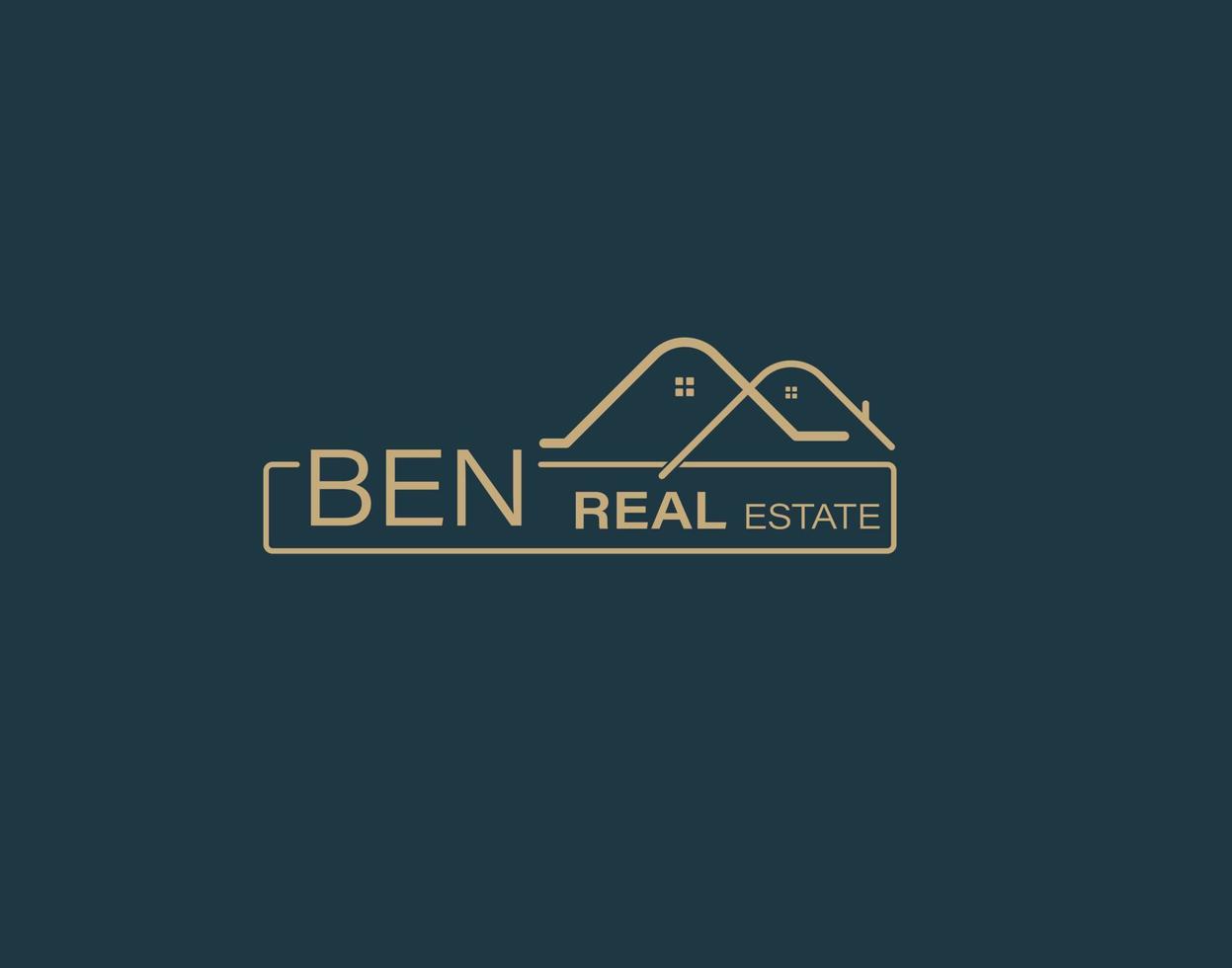 ben real inmuebles y consultores logo diseño vectores imágenes lujo real inmuebles logo diseño