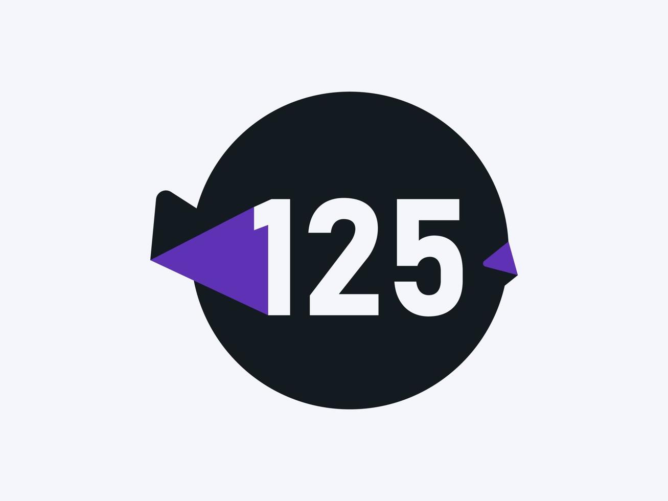 125 Number logo icon design vector image. Number logo icon design vector image
