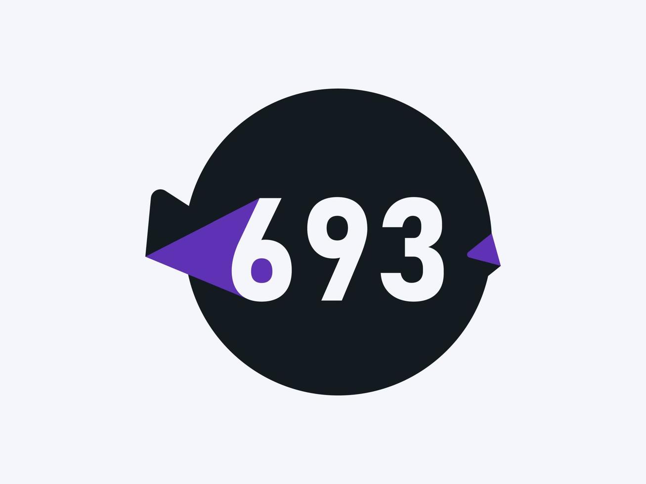 693 Number logo icon design vector image. Number logo icon design vector image