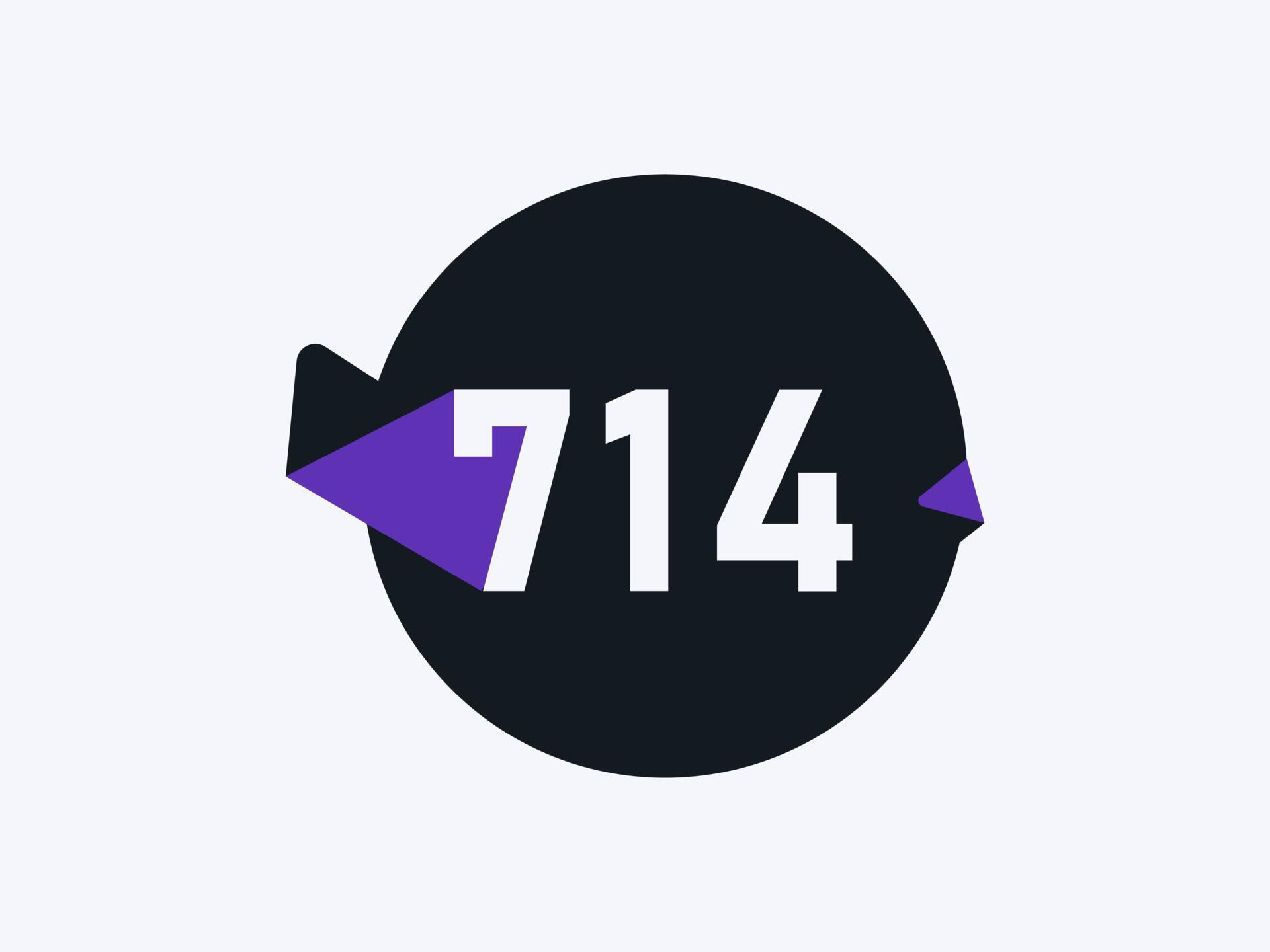 714 Number logo icon design vector image. Number logo icon design ...