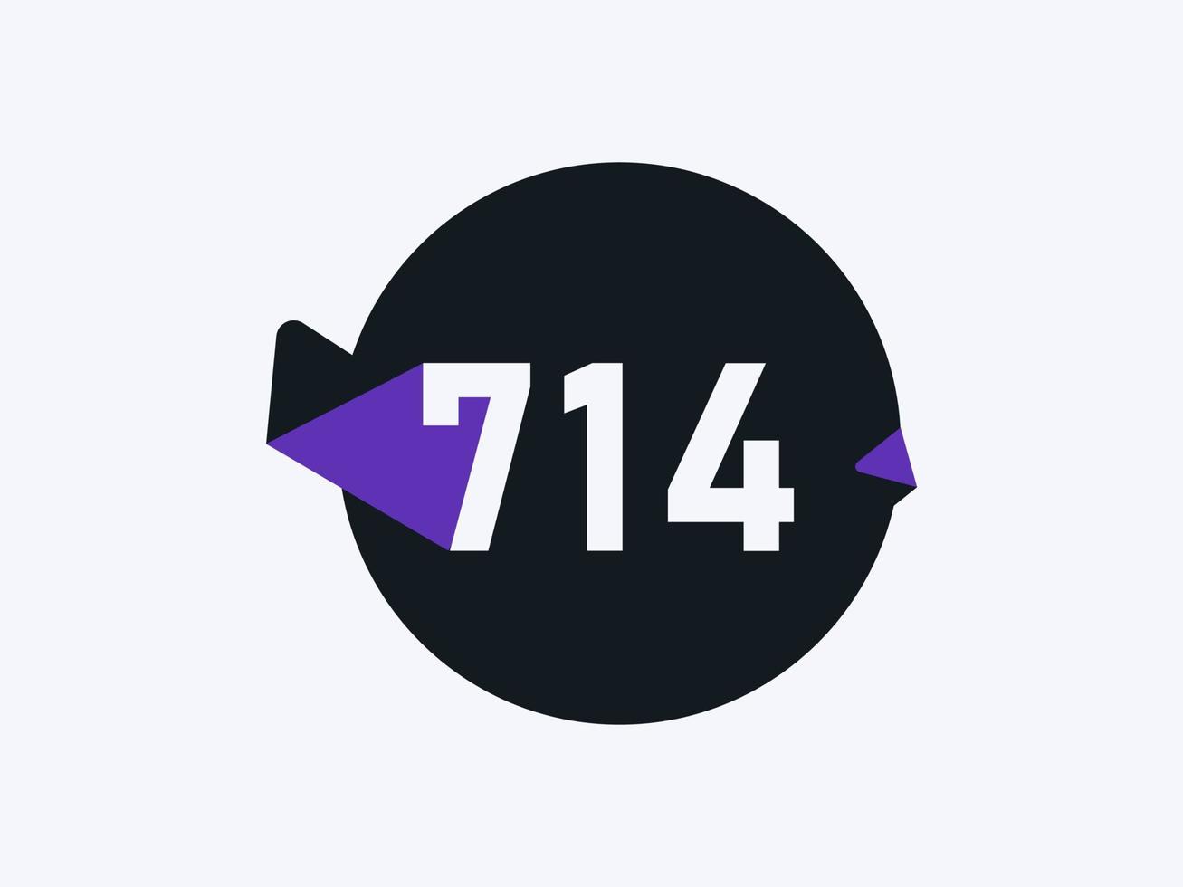 714 Number logo icon design vector image. Number logo icon design vector image
