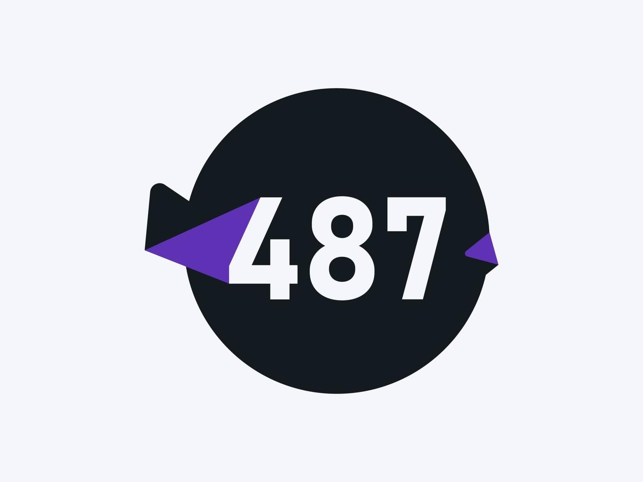 487 Number logo icon design vector image. Number logo icon design ...