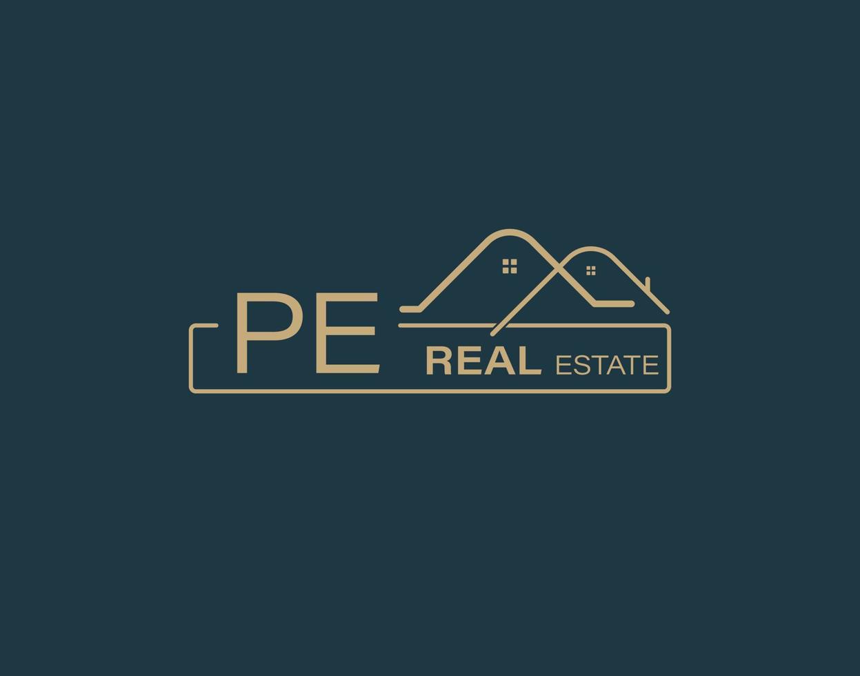 PE Real Estate Consultants Logo Design Vectors images. Luxury Real Estate Logo Design