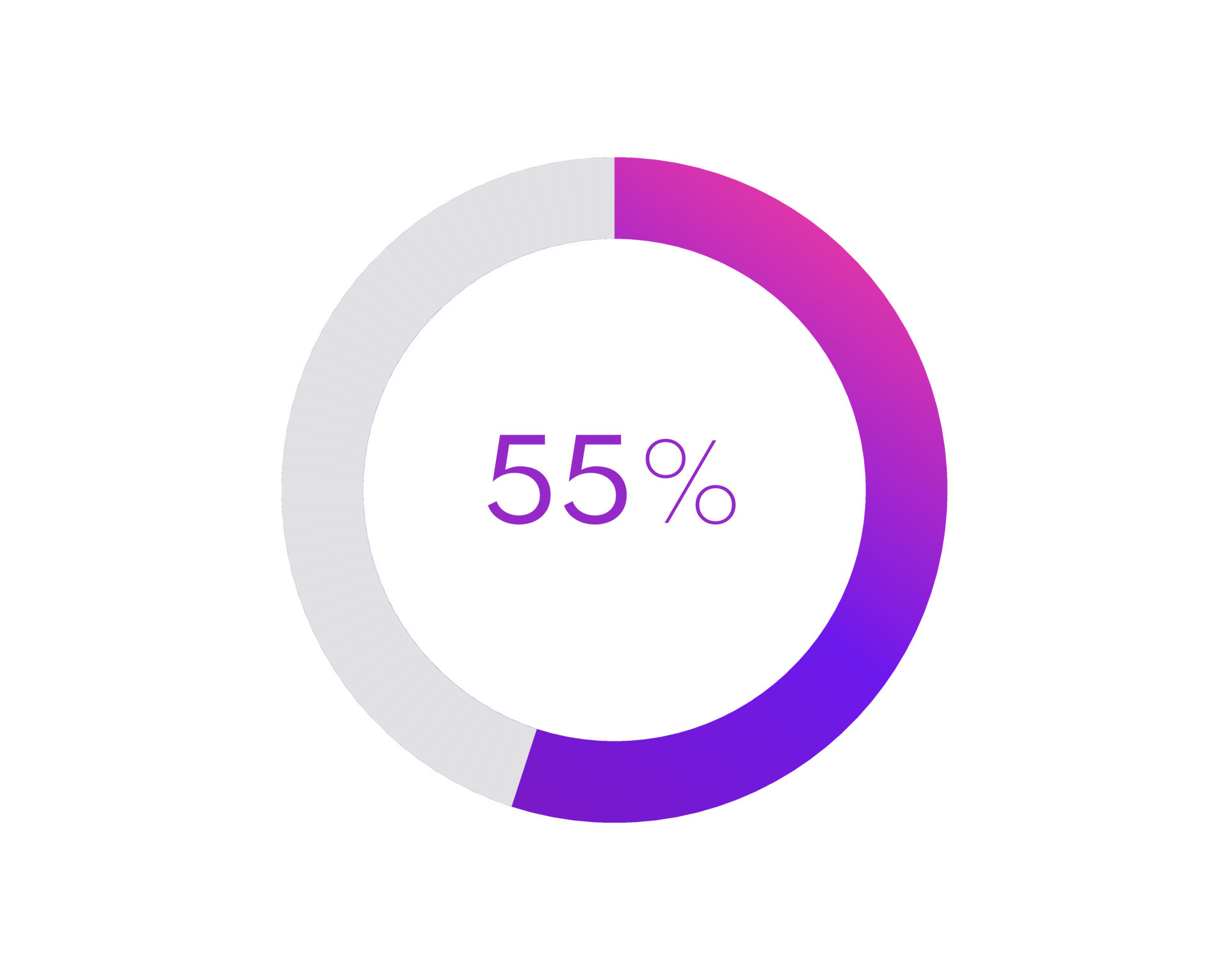 55 percent pie chart. Circle diagram business illustration, Percentage