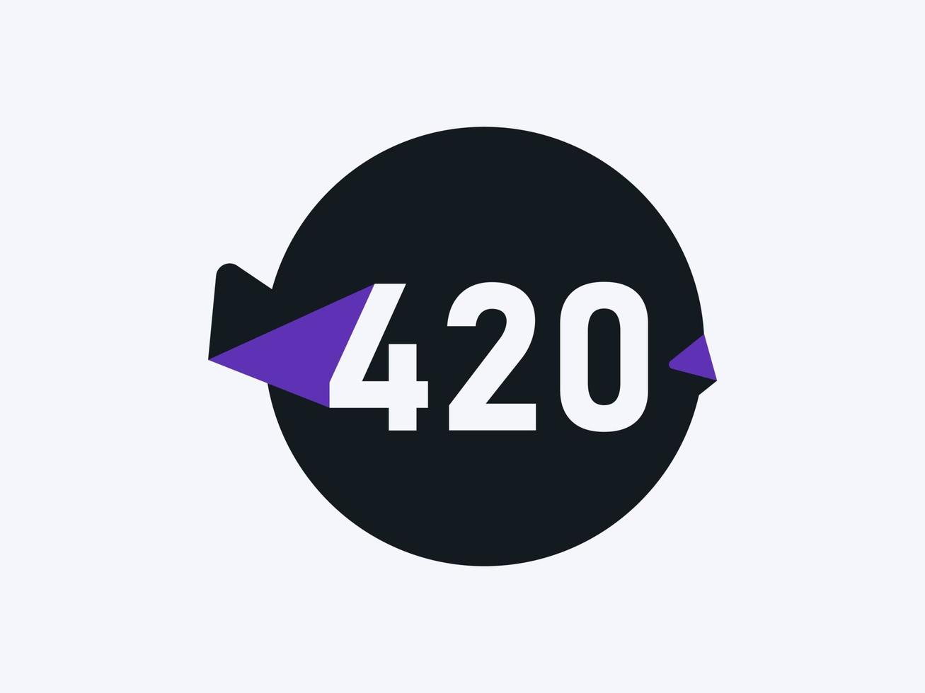 420 Number logo icon design vector image. Number logo icon design vector image