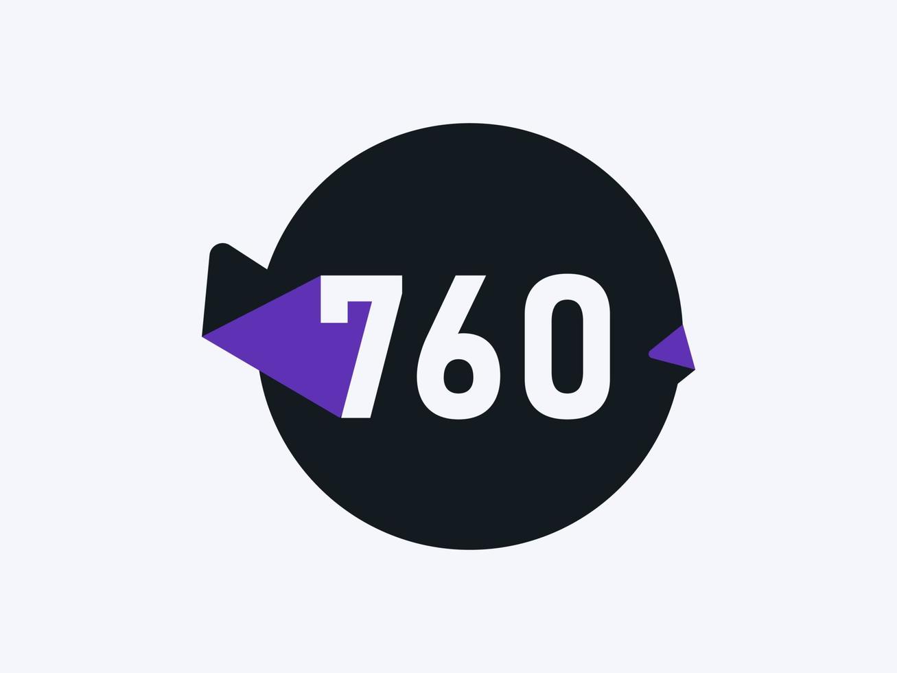 760 Number logo icon design vector image. Number logo icon design vector image