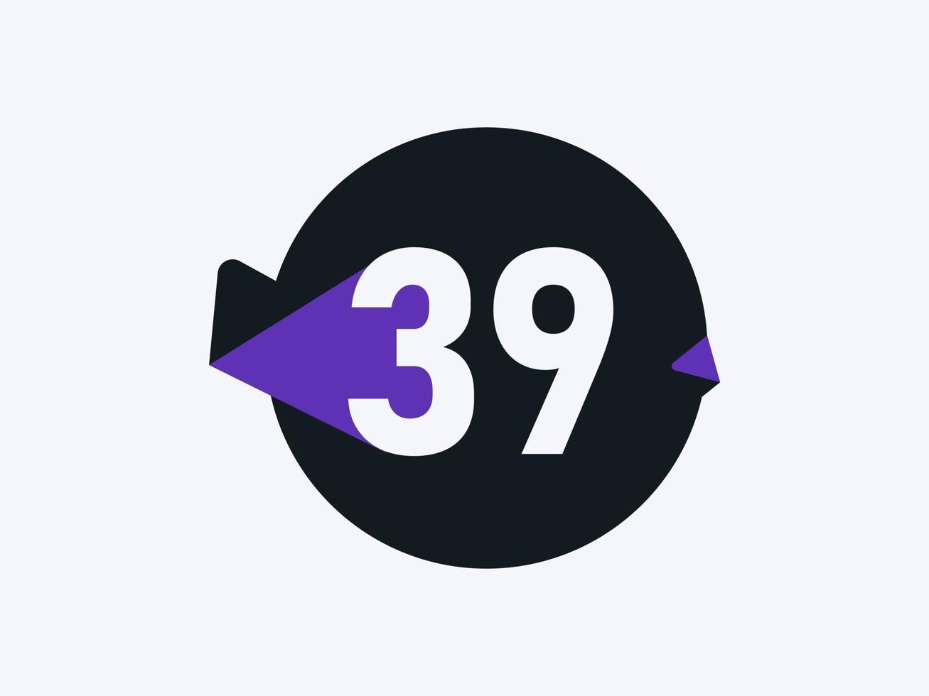 39 Number logo icon design vector image. Number logo icon design vector image
