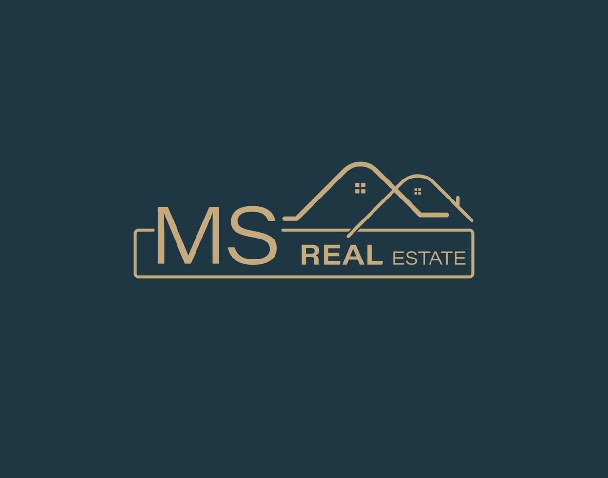 MS Real Estate Consultants Logo Design Vectors images. Luxury Real