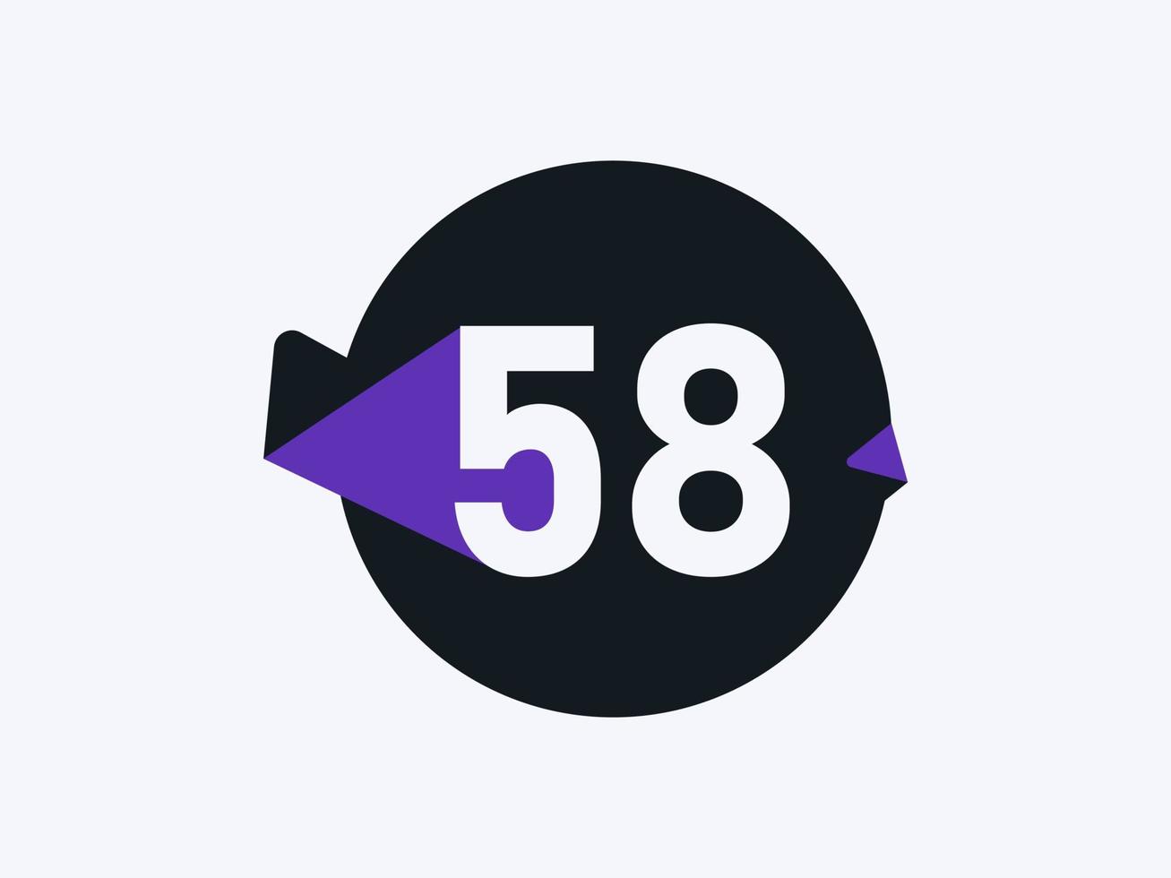 58 Number logo icon design vector image. Number logo icon design vector image
