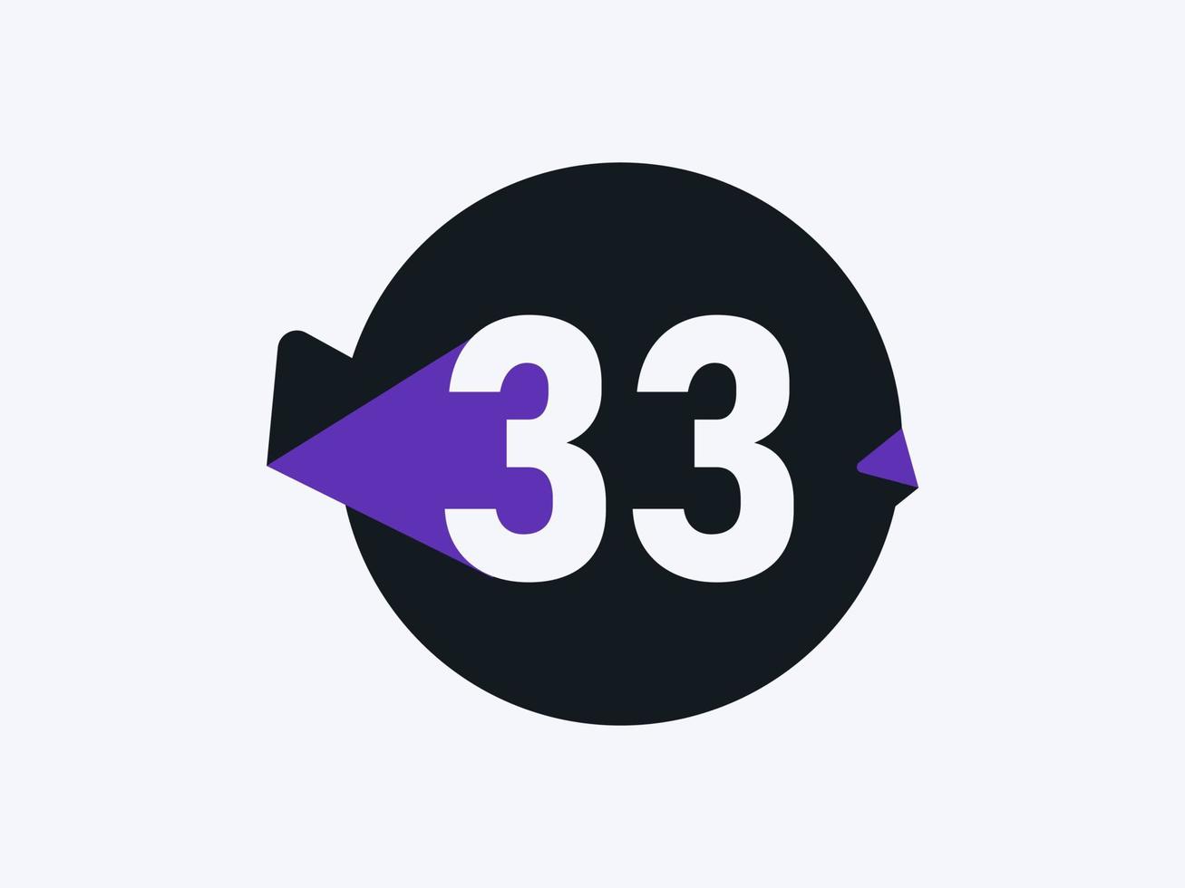 33 Number logo icon design vector image. Number logo icon design vector image