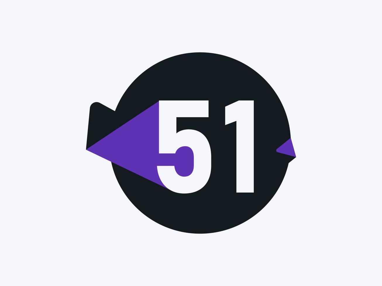51 número logo icono diseño vector imagen. número logo icono diseño vector imagen