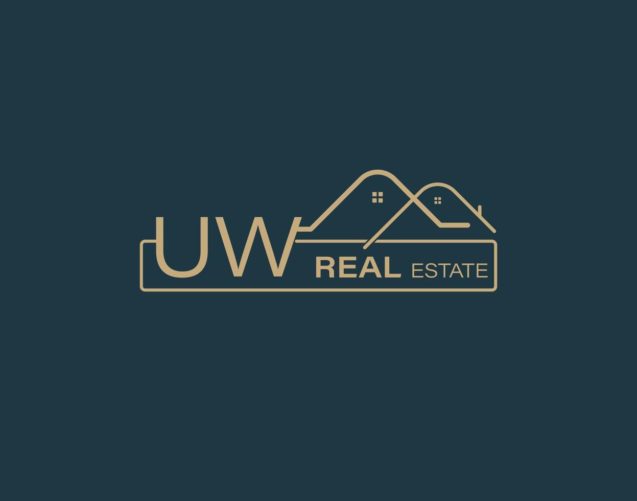 UW Real Estate Consultants Logo Design Vectors images. Luxury Real