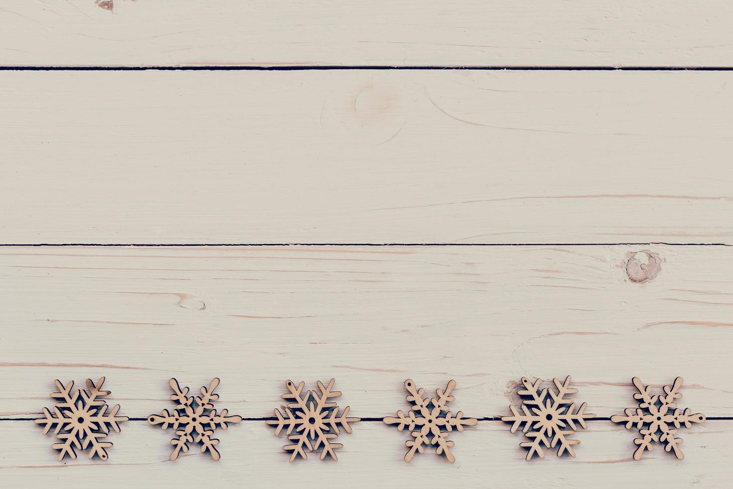 Christmas decoration wood on white wooden. Ornaments christmas decoration wood on wooden with space. Christmas background. photo