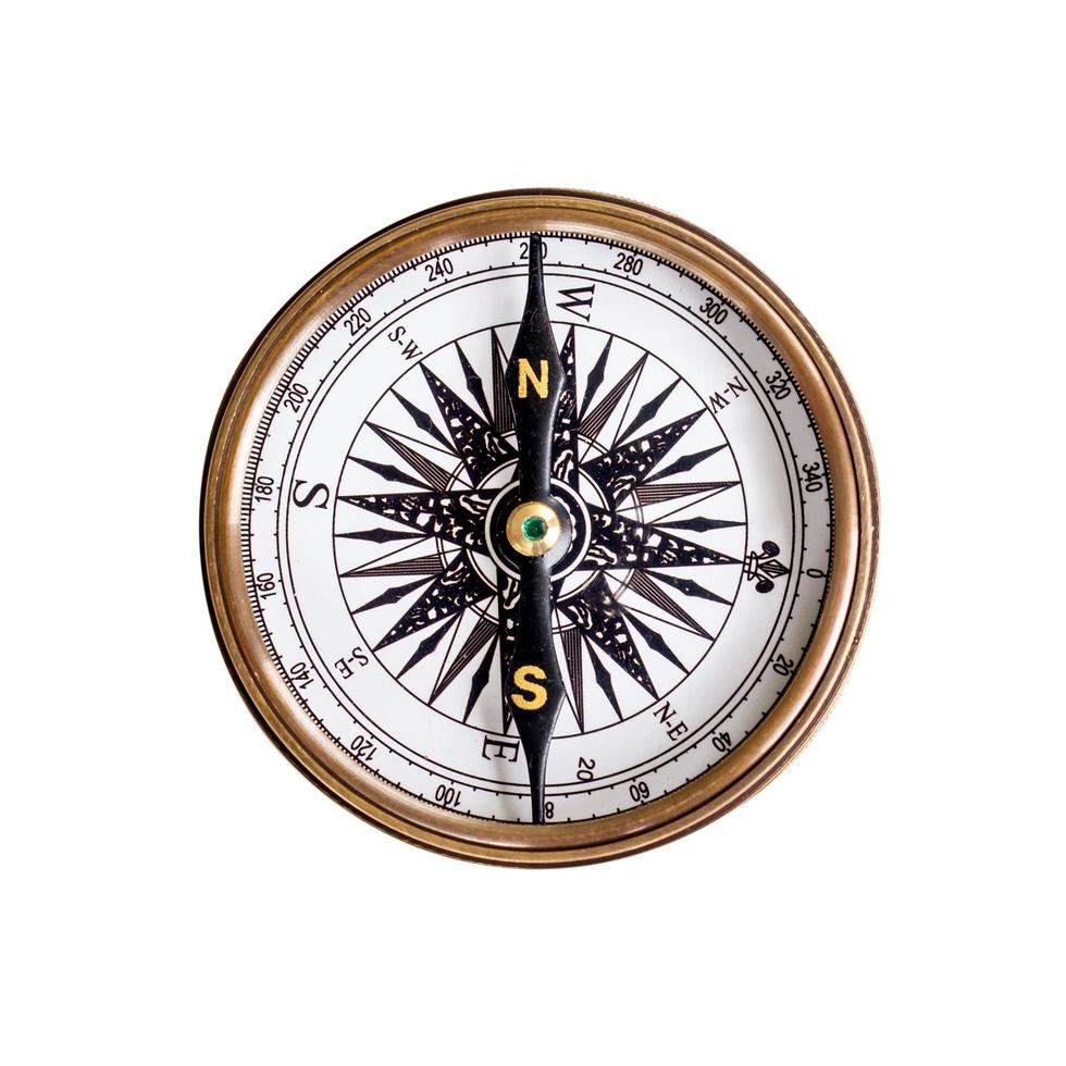 Compass on isoleted white background with clipping path. photo