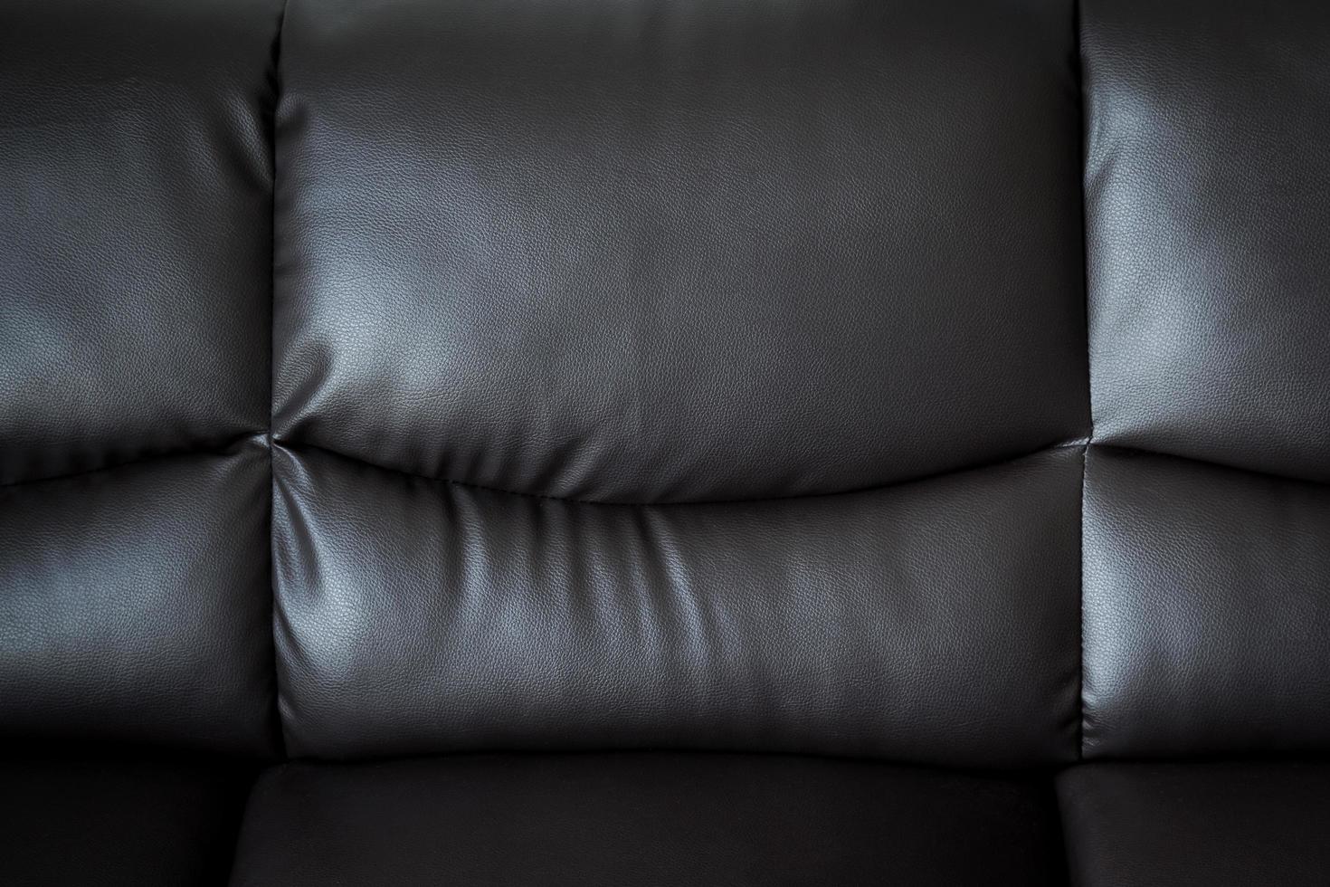 close up black leather sofa and textured and background with space. photo