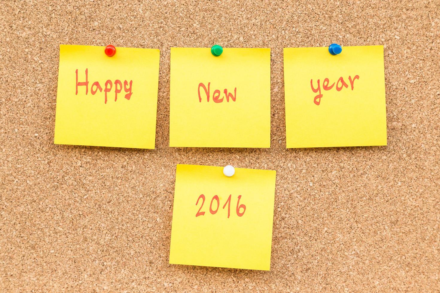 Sticky blank note new year 2016 with space for text. photo