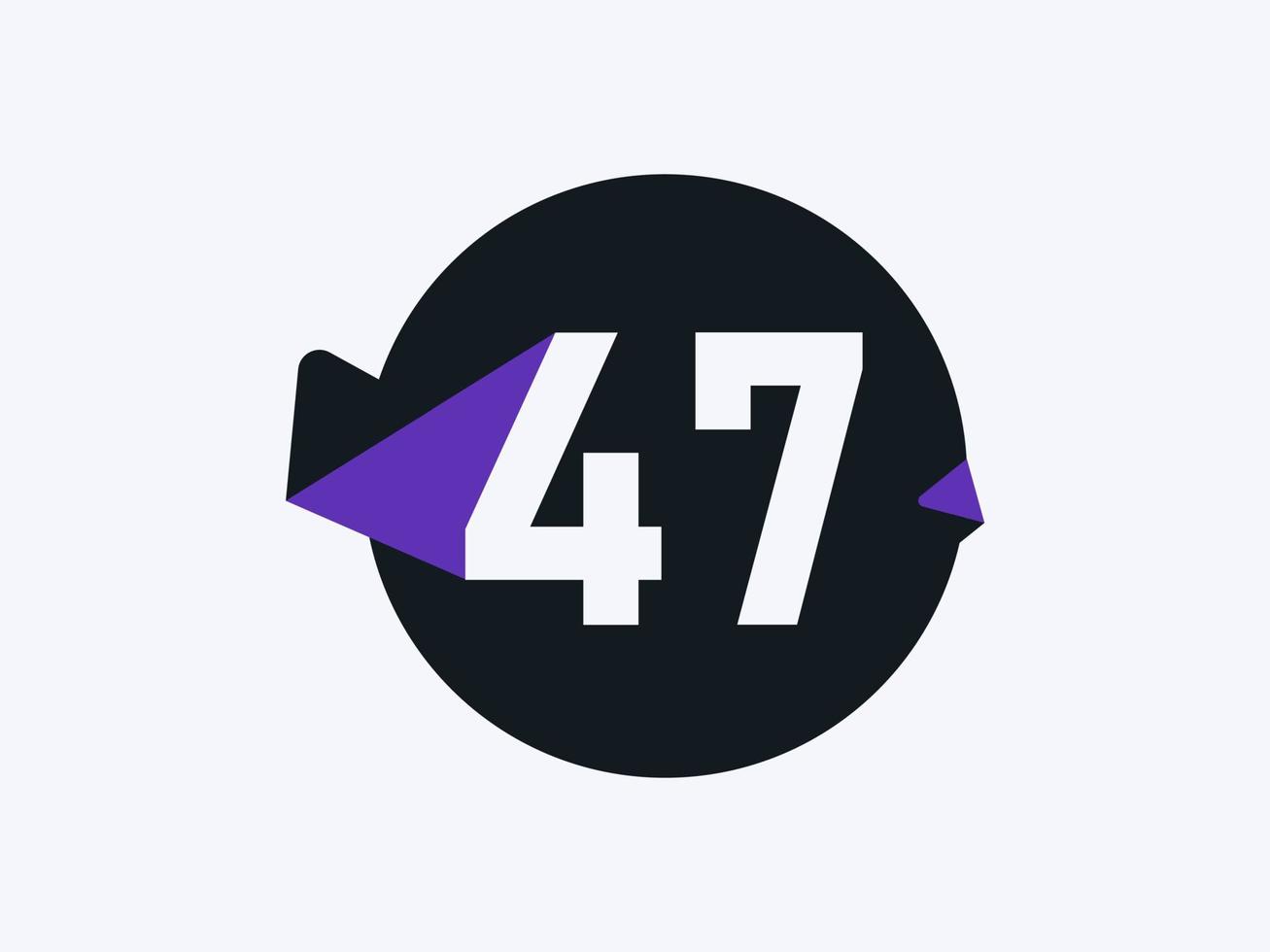 47 Number logo icon design vector image. Number logo icon design vector image