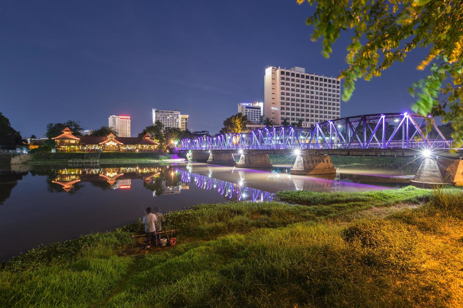 Old Bridge in Chiang mai, Thailand and Long Exposure photo