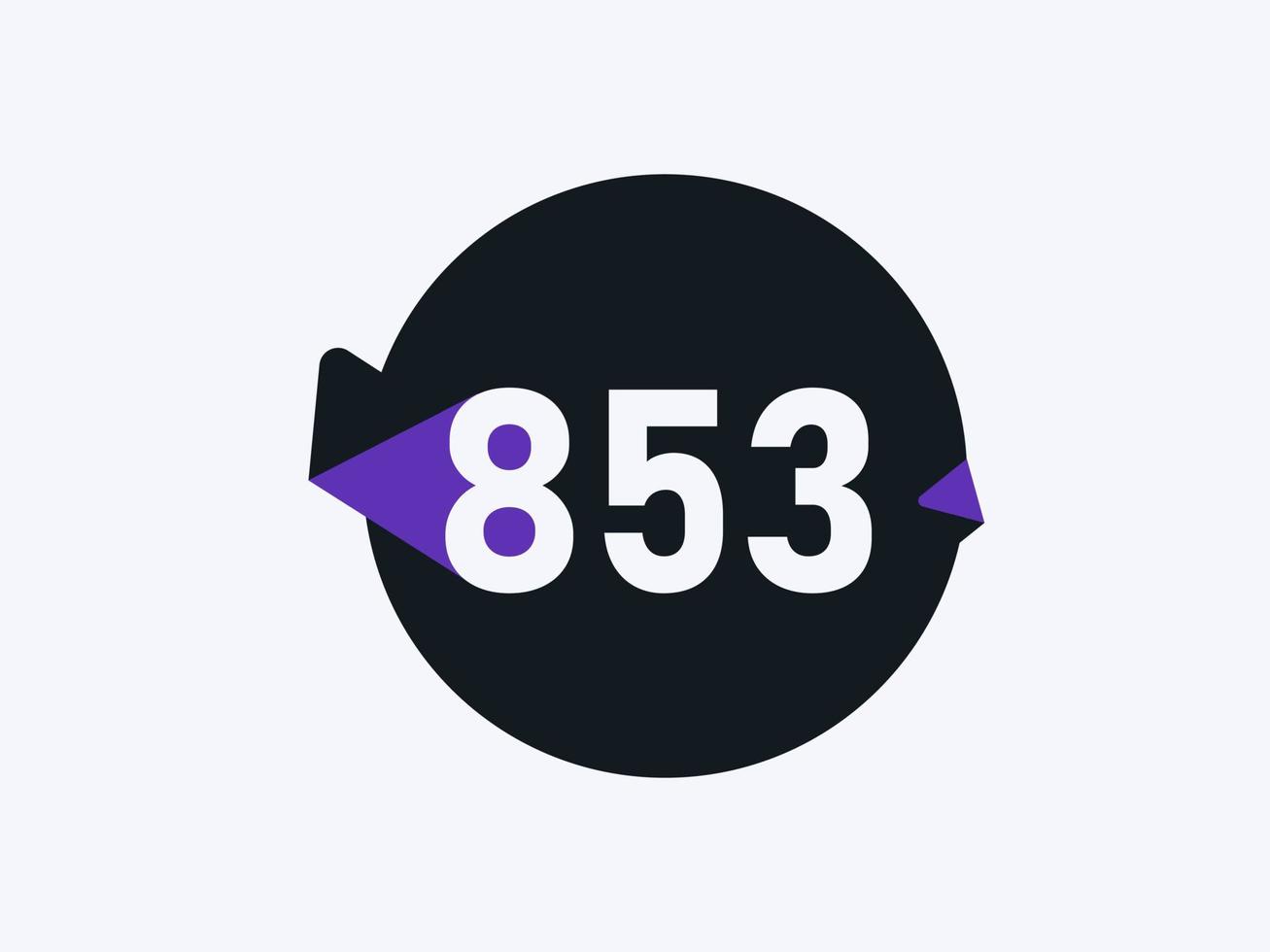 853 Number logo icon design vector image. Number logo icon design vector image