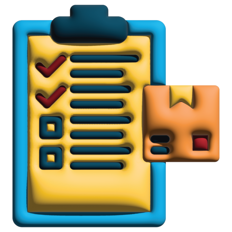 3D illustration clipboard in logistic png