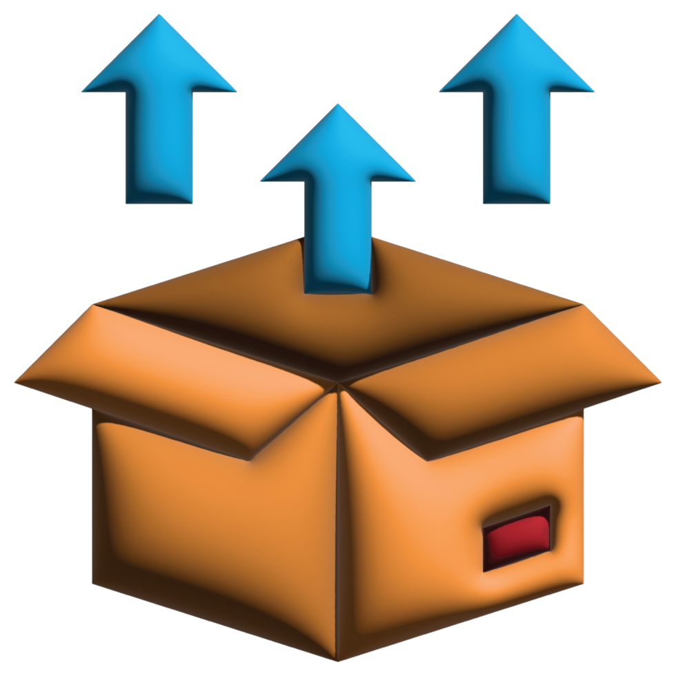 3D illustration open box in logistic png